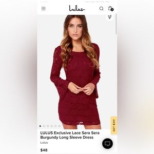 LULUS Exclusive Lace Sera Sera Burgundy Long Sleeve Dress